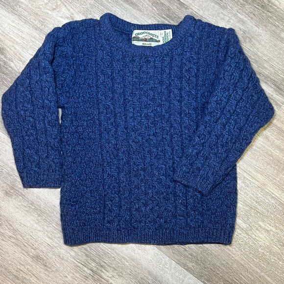 Aran Crafts Other - Aran Crafts Child's Merino Wool Irish Crew‎ Neck Sweater size 8-11 blue